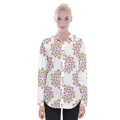 Flowers Pattern Womens Long Sleeve Shirt by UniqueThings