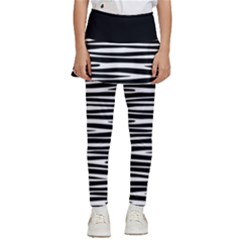 Zebra Stripes, Black And White Asymmetric Lines, Wildlife Pattern Kids  Skirted Pants by Casemiro