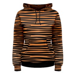 Tiger Stripes, Black And Orange, Asymmetric Lines, Wildlife Pattern Women s Pullover Hoodie by Casemiro