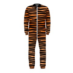 Tiger Stripes, Black And Orange, Asymmetric Lines, Wildlife Pattern Onepiece Jumpsuit (kids) by Casemiro