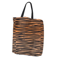 Tiger Stripes, Black And Orange, Asymmetric Lines, Wildlife Pattern Giant Grocery Tote by Casemiro