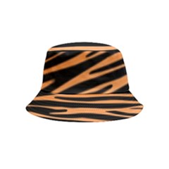 Tiger Stripes, Black And Orange, Asymmetric Lines, Wildlife Pattern Bucket Hat (kids) by Casemiro