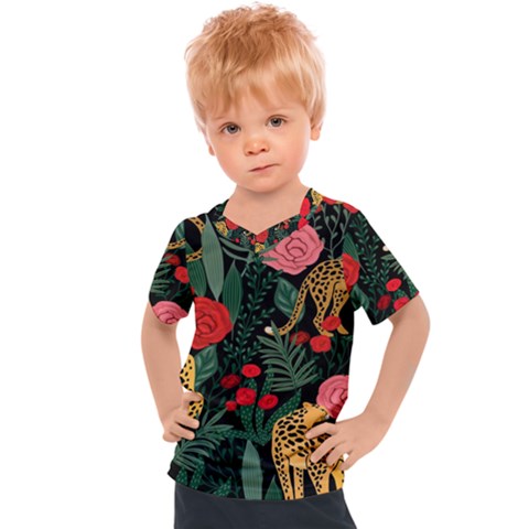 Leopardrose Kids  Sports Tee by PollyParadise