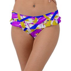 Colored Stripes Frill Bikini Bottom by UniqueThings