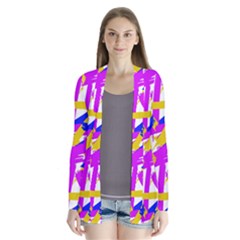 Colored Stripes Drape Collar Cardigan by UniqueThings