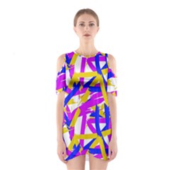 Colored Stripes Shoulder Cutout One Piece Dress by UniqueThings