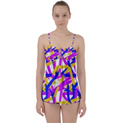 Colored Stripes Babydoll Tankini Set by UniqueThings