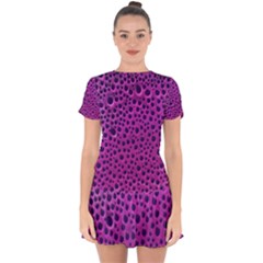 Purple Abstract Print Design Drop Hem Mini Chiffon Dress by dflcprintsclothing