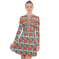 Rose Ornament Long Sleeve Panel Dress by SychEva