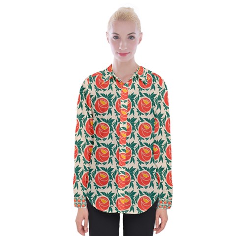 Rose Ornament Womens Long Sleeve Shirt by SychEva