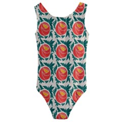 Rose Ornament Kids  Cut-out Back One Piece Swimsuit by SychEva