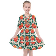 Rose Ornament Kids  All Frills Chiffon Dress by SychEva