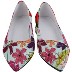 Flower Pattern Women s Block Heels 