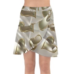   Golden Hearts Wrap Front Skirt by Galinka