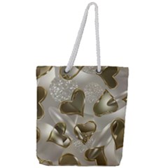   Golden Hearts Full Print Rope Handle Tote (large)