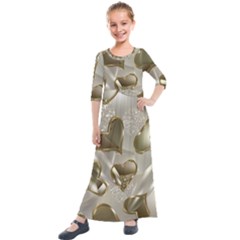   Golden Hearts Kids  Quarter Sleeve Maxi Dress by Galinka