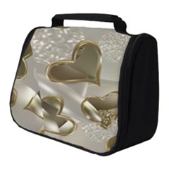   Golden Hearts Full Print Travel Pouch (small) by Galinka