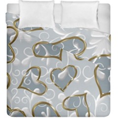  Gold Hearts Duvet Cover Double Side (king Size) by Galinka