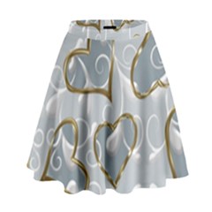  Gold Hearts High Waist Skirt by Galinka