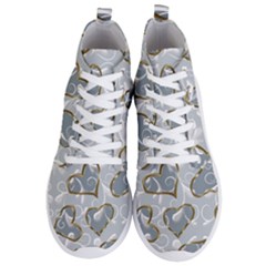  Gold Hearts Men s Lightweight High Top Sneakers by Galinka