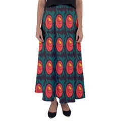 Rose Ornament Flared Maxi Skirt by SychEva