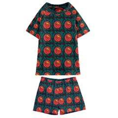Rose Ornament Kids  Swim Tee And Shorts Set by SychEva