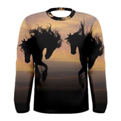 Evening Horses Men s Long Sleeve Tee by LW323