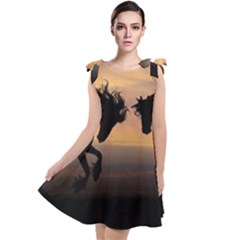 Evening Horses Tie Up Tunic Dress by LW323