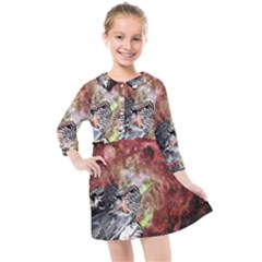 Space Kids  Quarter Sleeve Shirt Dress by LW323