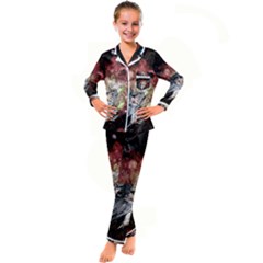 Space Kid s Satin Long Sleeve Pajamas Set by LW323