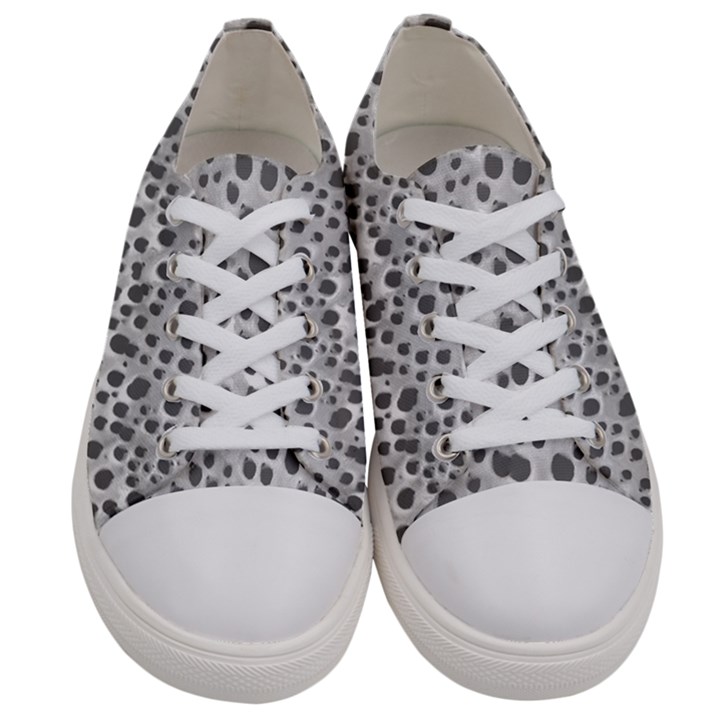 Silver Abstract Print Design Women s Low Top Canvas Sneakers