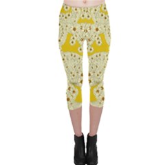 Sunshine Colors On Flowers In Peace Capri Leggings  by pepitasart