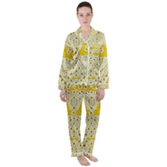 Sunshine Colors On Flowers In Peace Satin Long Sleeve Pajamas Set by pepitasart