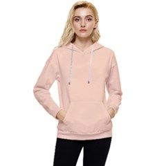 Color Apricot Women s Lightweight Drawstring Hoodie by Kultjers