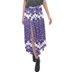 Simple Country Velour Split Maxi Skirt by LW323