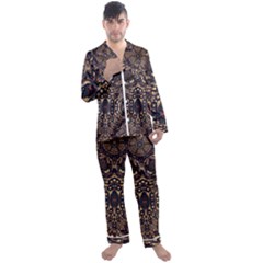 Cool Summer Men s Long Sleeve Satin Pajamas Set by LW323