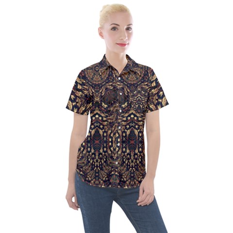 Cool Summer Women s Short Sleeve Pocket Shirt by LW323