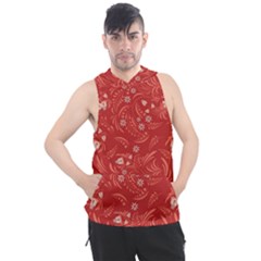 Folk floral pattern. Flowers abstract surface design. Seamless pattern Men s Sleeveless Hoodie