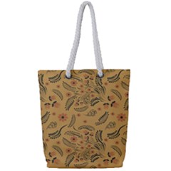 Folk Floral Pattern  Flowers Abstract Surface Design  Seamless Pattern Full Print Rope Handle Tote (small) by Eskimos