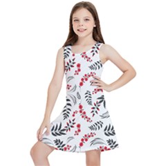 Folk floral pattern. Flowers abstract surface design. Seamless pattern Kids  Lightweight Sleeveless Dress