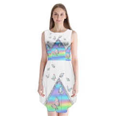 Minimal Holographic Butterflies Sleeveless Chiffon Dress  