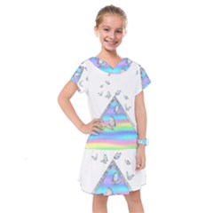 Minimal Holographic Butterflies Kids  Drop Waist Dress