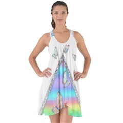 Minimal Holographic Butterflies Show Some Back Chiffon Dress