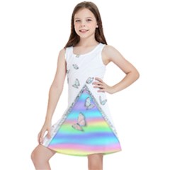 Minimal Holographic Butterflies Kids  Lightweight Sleeveless Dress by gloriasanchez