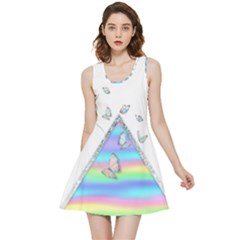 Minimal Holographic Butterflies Inside Out Reversible Sleeveless Dress