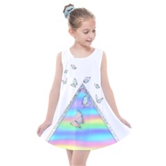 Minimal Holographic Butterflies Kids  Summer Dress
