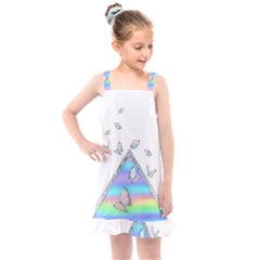 Minimal Holographic Butterflies Kids  Overall Dress