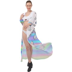 Minimal Holographic Butterflies Maxi Chiffon Beach Wrap