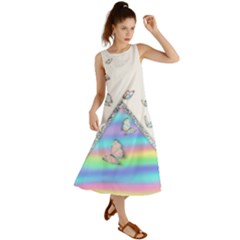 Minimal Holographic Butterflies Summer Maxi Dress