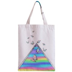 Minimal Holographic Butterflies Zipper Classic Tote Bag